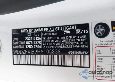 2017 Mercedes-Benz E 300 из США, поврежденный, VIN WDDZF4JB9HA105838